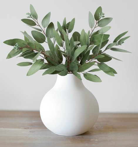 Carrot's Den White Round Vase - Minimalist Nordic, Japandi, Mid Century Modern Home Decor | Table... | Amazon (CA)