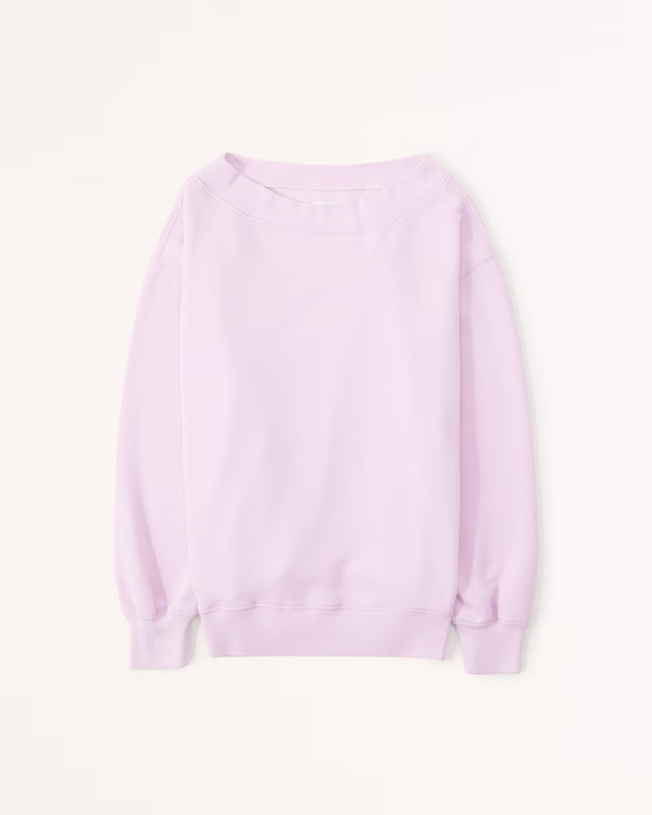 Women's Off-The-Shoulder Tunic Crew Sweatshirt | Women's New Arrivals | Abercrombie.com | Abercrombie & Fitch (US)