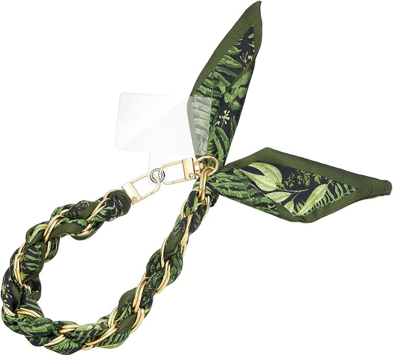 Phone Wrist Lanyard Gold Metal Scarf Phone Charm Strap with Tether Tab Women Phone Chain Accessor... | Amazon (US)