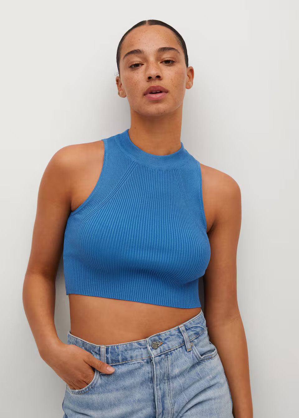 Ribbed crop top | MANGO (UK)