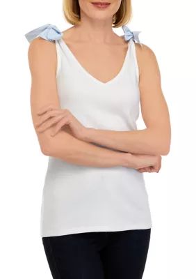 Women's Ribbed Tank Top with Bows | Belk