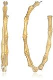 Kenneth Jay Lane Satin Gold Large Bamboo Pierced Earrings | Amazon (US)