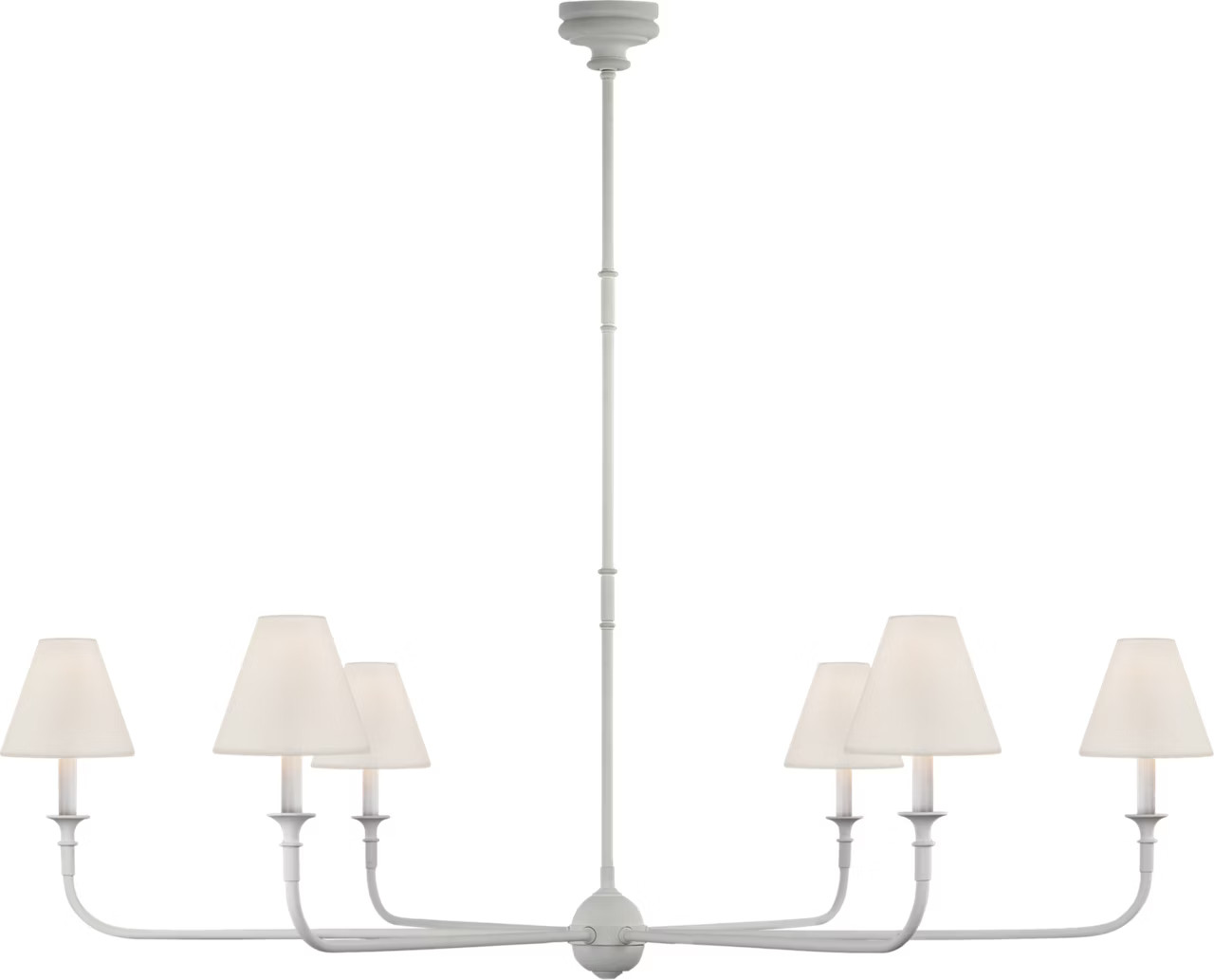 Piaf Grande Chandelier in Plaster White with Linen ShadesVisual Comfort | Visual Comfort