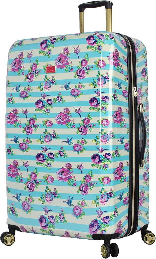 Betsey Johnson 30 Inch Checked Luggage Collection - Expandable Scratch Resistant (ABS + PC) Hards... | Amazon (US)