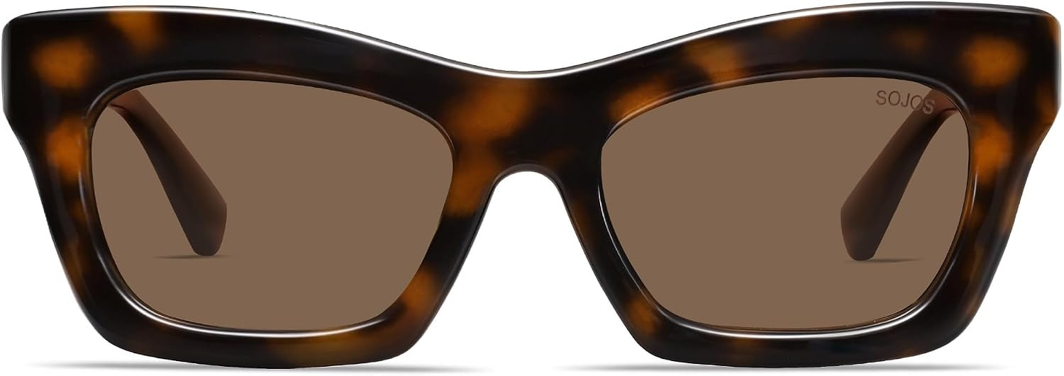 SOJOS Trendy Cat Eye Polarized Sunglasses for Women Men Retro Chunky Designer Sunnies SJ2339 | Amazon (US)