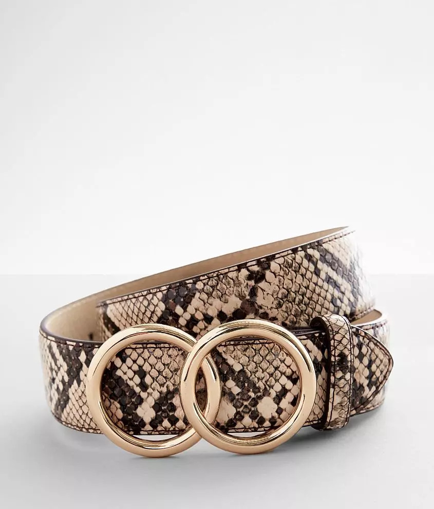 Double Circle Snake Print Belt | Buckle