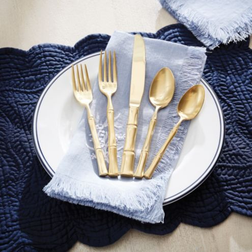 Perrie Bamboo 20-Piece Flatware Set | Ballard Designs, Inc.