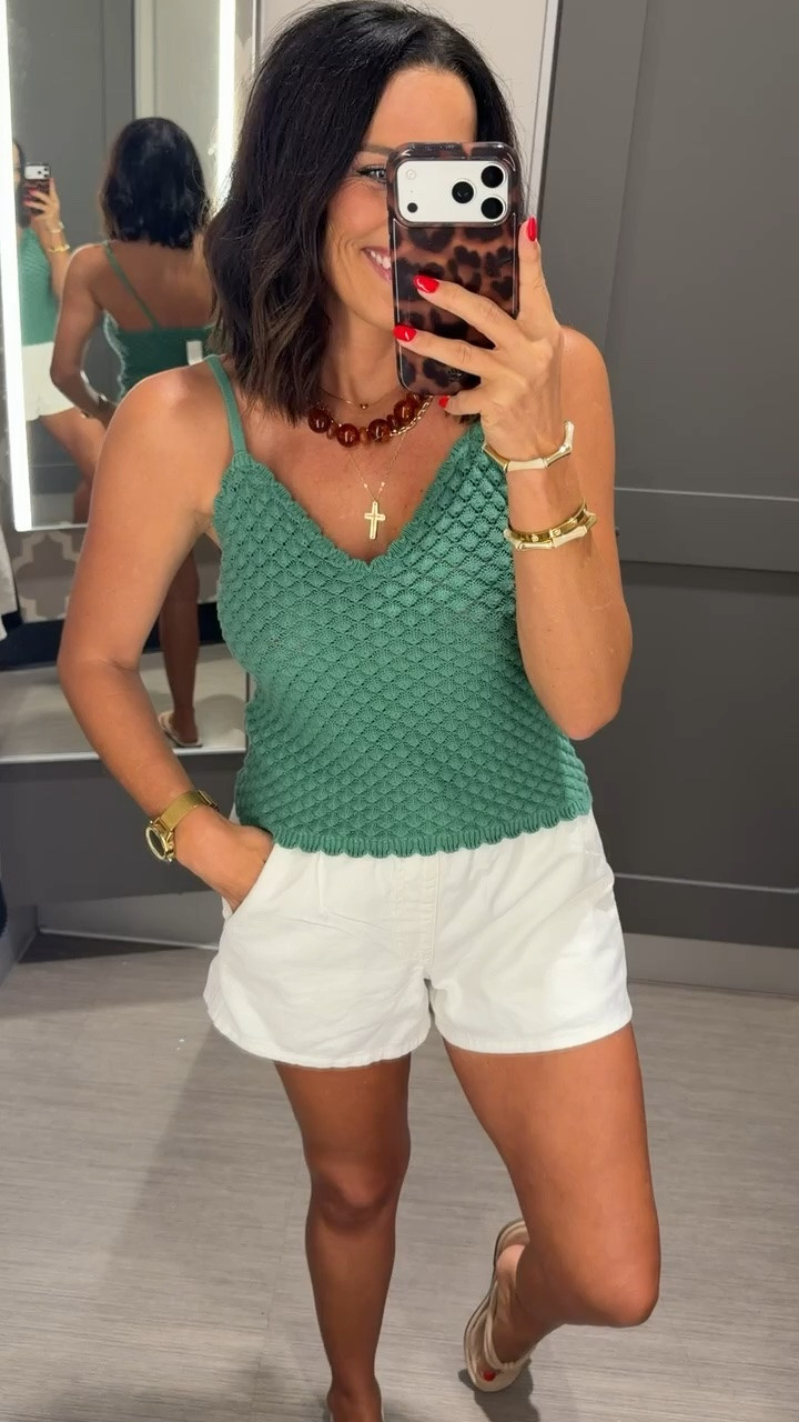This top is even prettier in person. 💚 It’s on sale at Target, has the cutest textured detail, and is the perfect everyday top to pair with shorts, denim, or white pants.

Wearing an XS • 5’3” for reference

#targetstyle #targetfinds #targetsale #targetfashion #affordablefashion #summerstyle #everydayoutfit #targethaul #ltkstyle #targetnewarriv