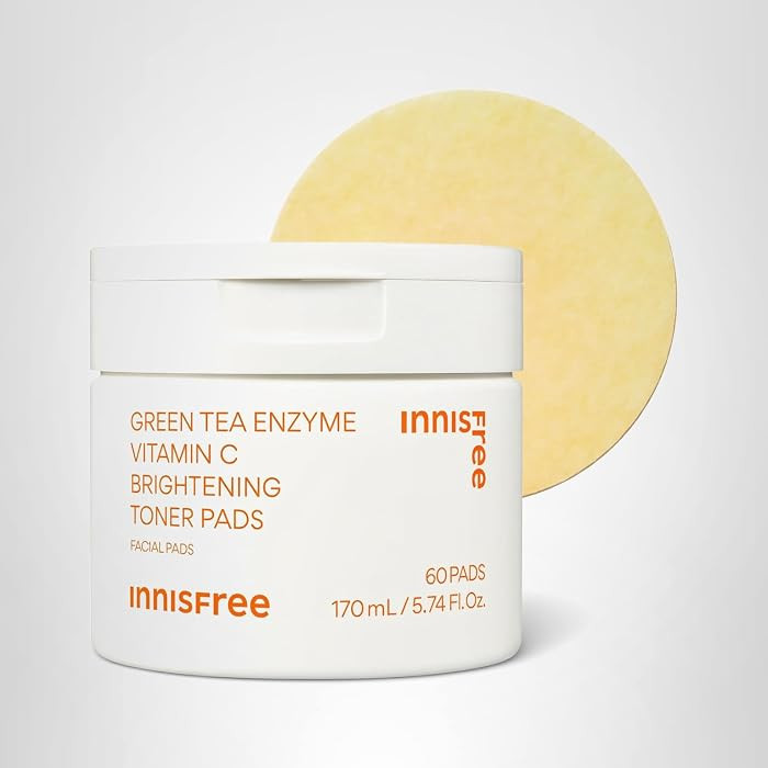 innisfree Green Tea Enzyme Vitamin C Toner Pads | Brightening Korean Face Pads with Hyaluronic Ac... | Amazon (US)