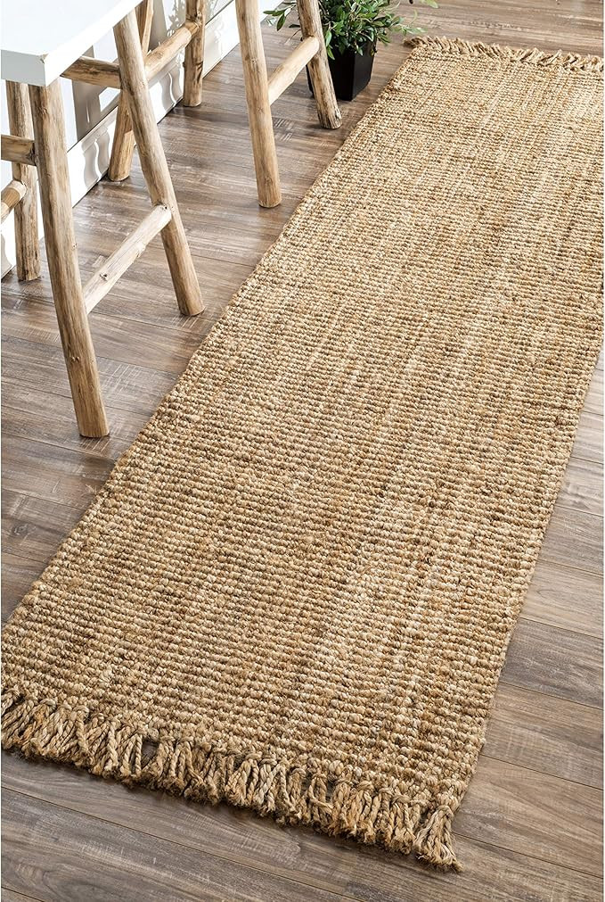 nuLOOM Hand Woven Chunky Natural Jute Farmhouse Runner Rug, 2' 6" x 8' | Amazon (US)