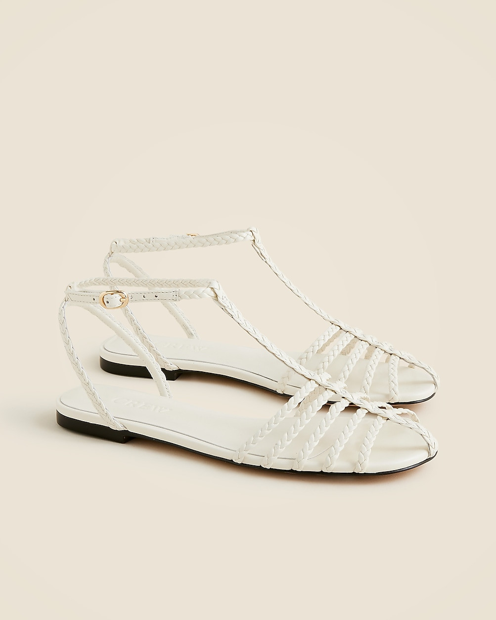 Braided cage-toe sandals in leather | J. Crew US