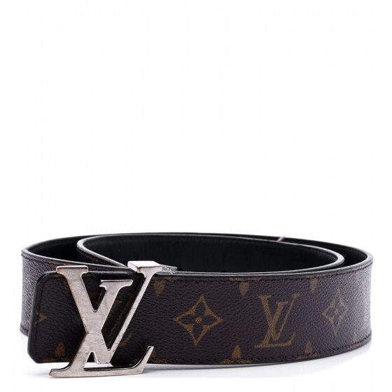 LOUIS VUITTON Calfskin Monogram 40mm LV Initiales Reversible Belt 85 34 Black | Fashionphile