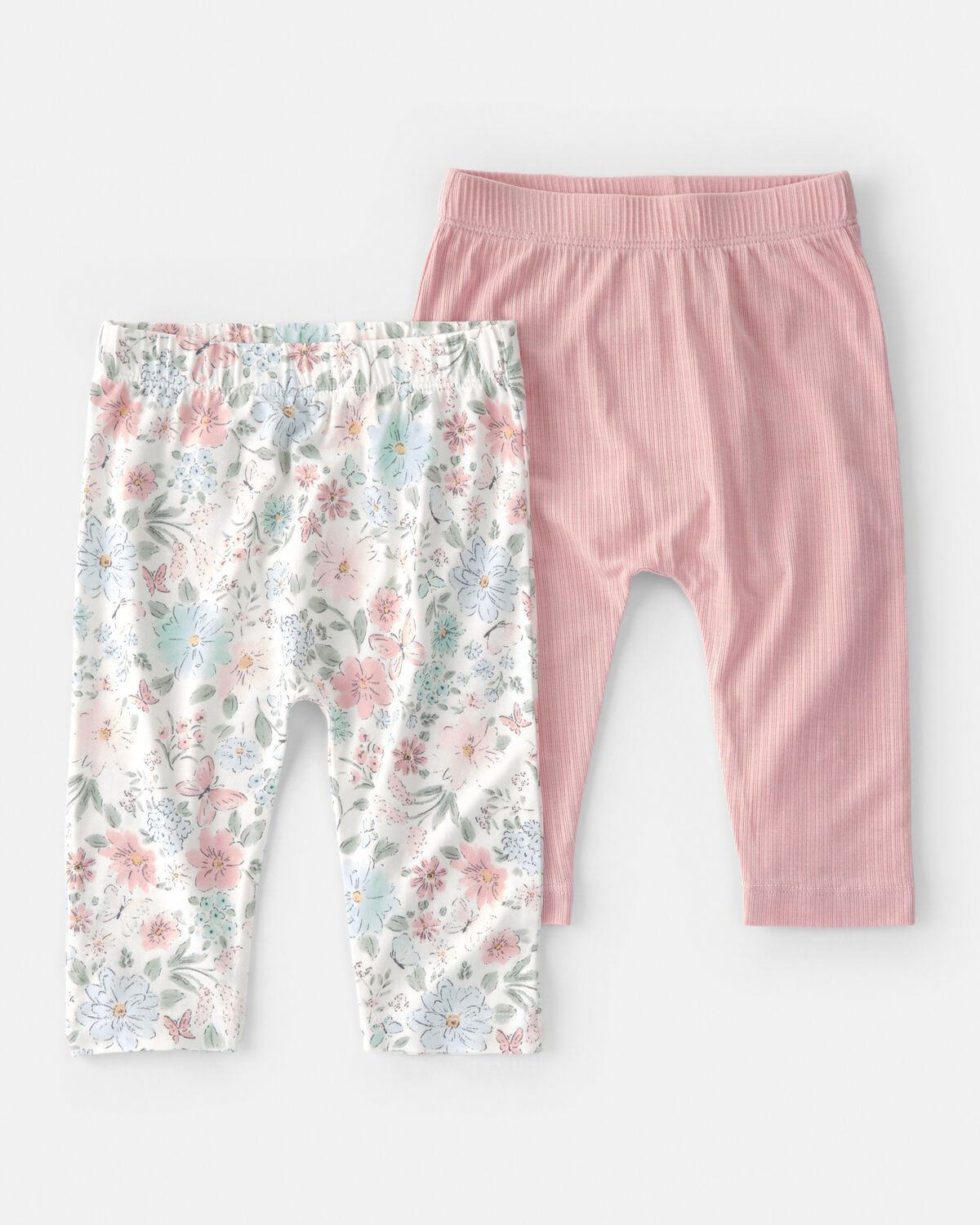 Baby Girl 2-Pack Butterfly Garden PurelySoft Pants - Pink | Carter's Inc