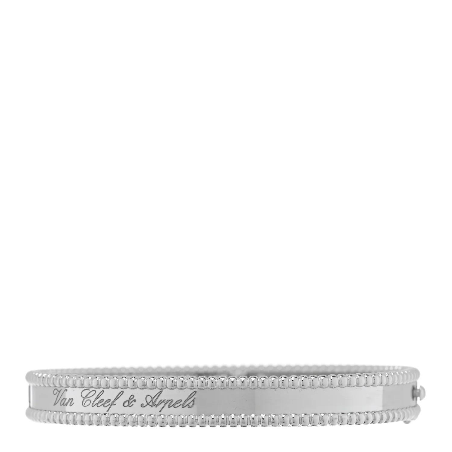 18K White Gold Perlee Signature Bangle Bracelet M | FASHIONPHILE (US)