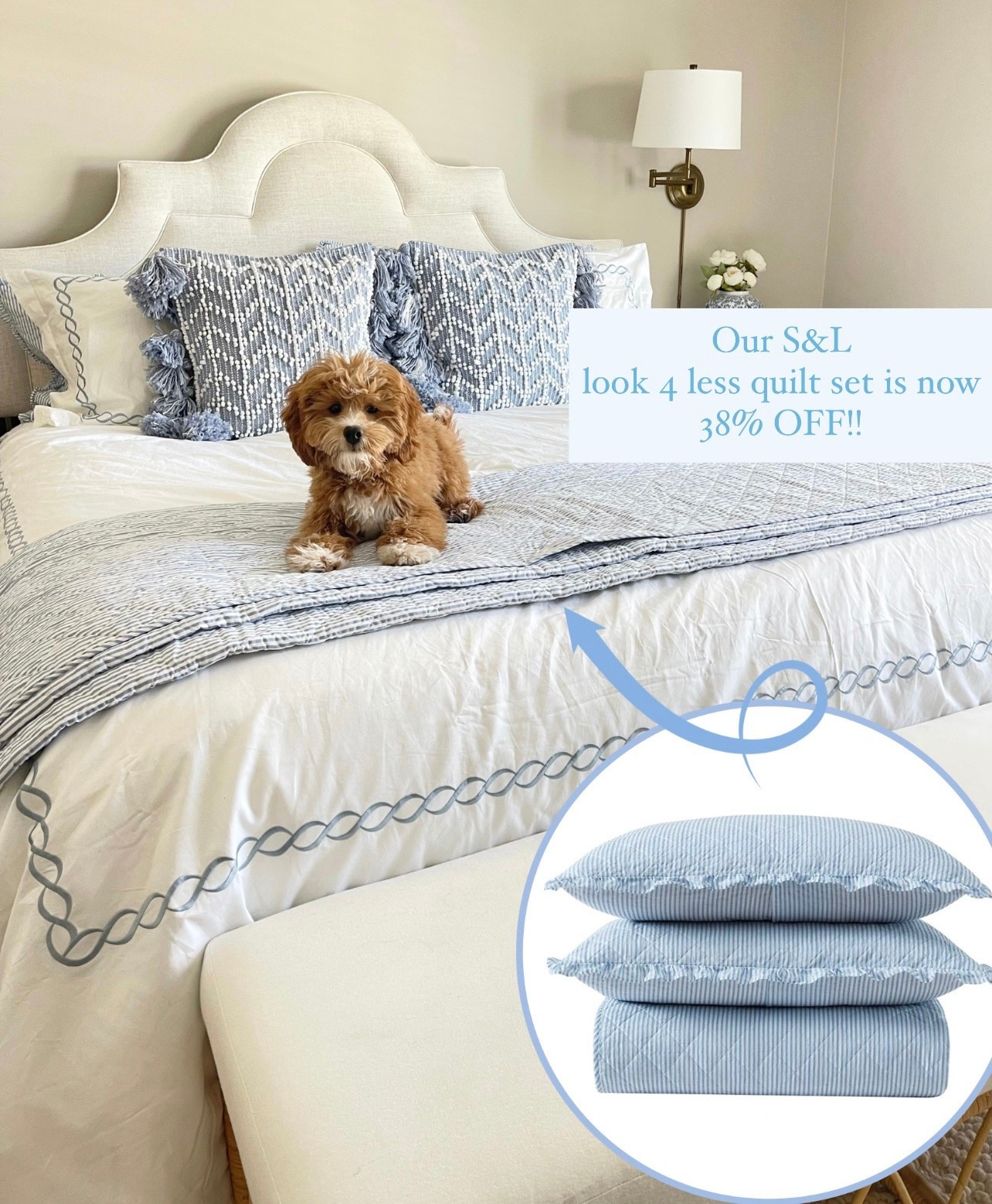 Shop our Serena & Lily Nantucket blue and white quilt 3 piece look for less set now 38% OFF on Amazon!!  Perfect weight and love the ruffle detail on the pillow cases!

#LTKHome #LTKSaleAlert #LTKFindsUnder100