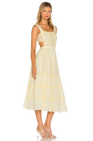 Tularosa Eleanora Embroidered Dress in Mellow Yellow from Revolve.com | Revolve Clothing (Global)