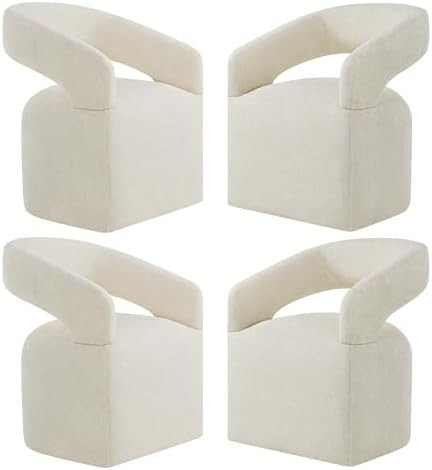 Amazon.com - KISLOT Upholstered Dining Chairs Set of 4, Modern Rolling Dining Chairs with Hidden ... | Amazon (US)