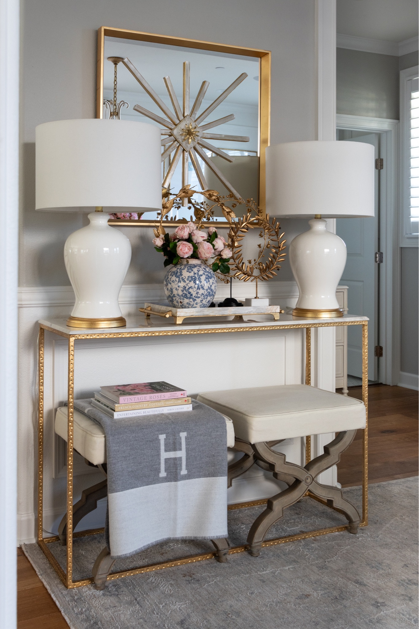 Shop my latest post here✨

*entryway decor *linen stools *gold mirror *marble tray *white and gold lamps *home decor 

#LTKhome #LTKFind