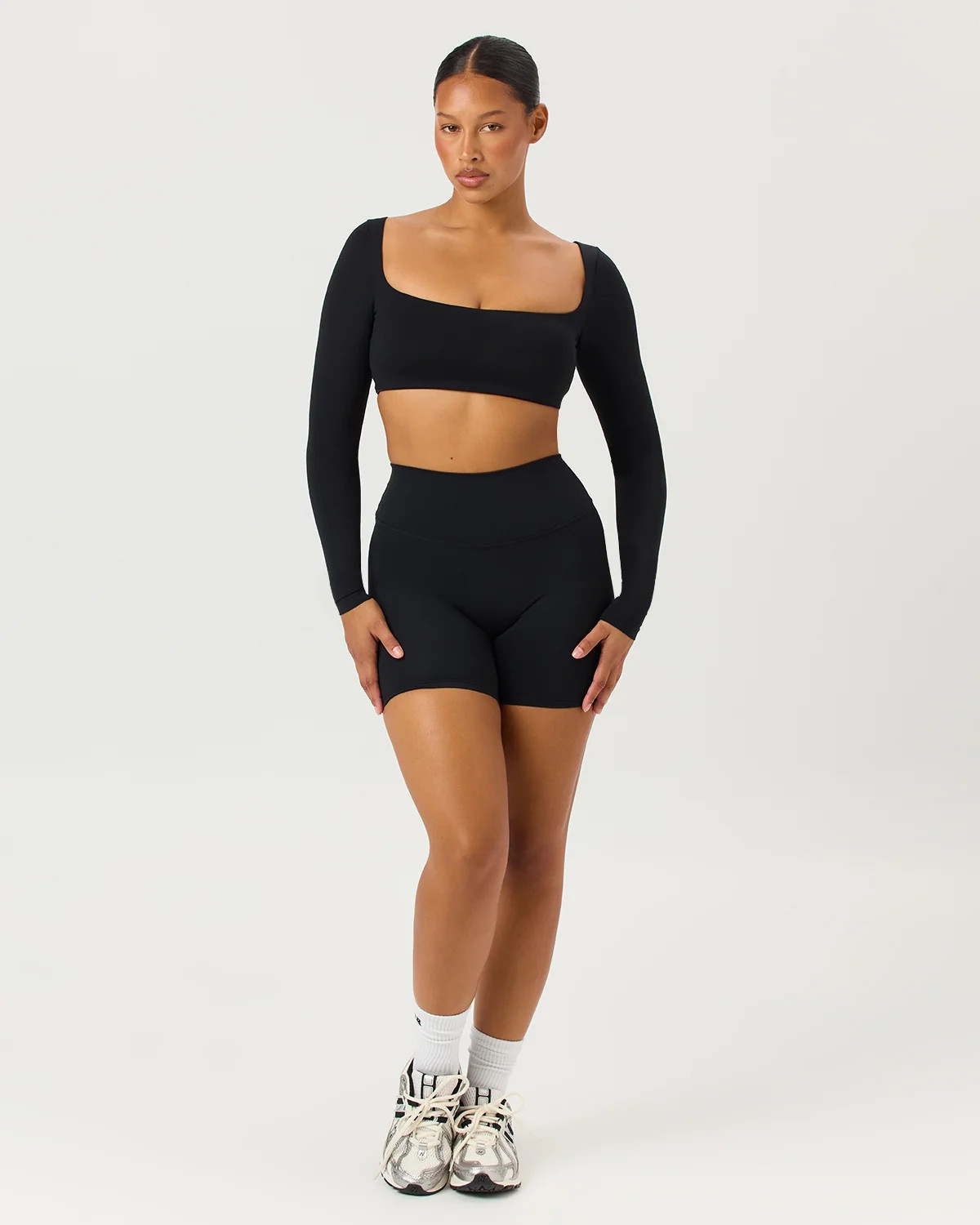 Freedom Scrunch Shorts 6" | Black | Crop Shop Boutique US