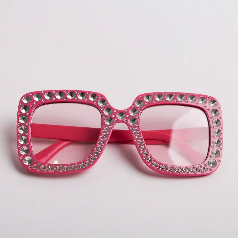 Way to Celebrate Square Rhinestone Party Glasses, Novelty Party Accessories,  Female, Adult - Wal... | Walmart (US)