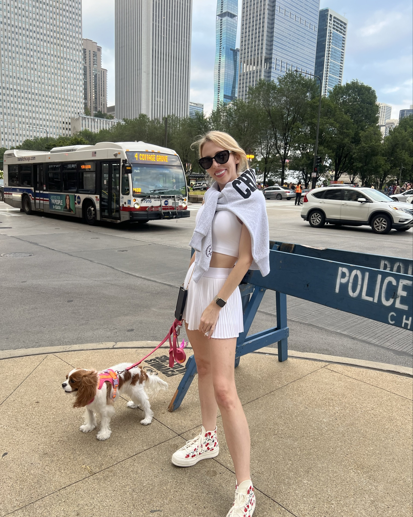Preppy look for the Windy City with my bff 🐶💕