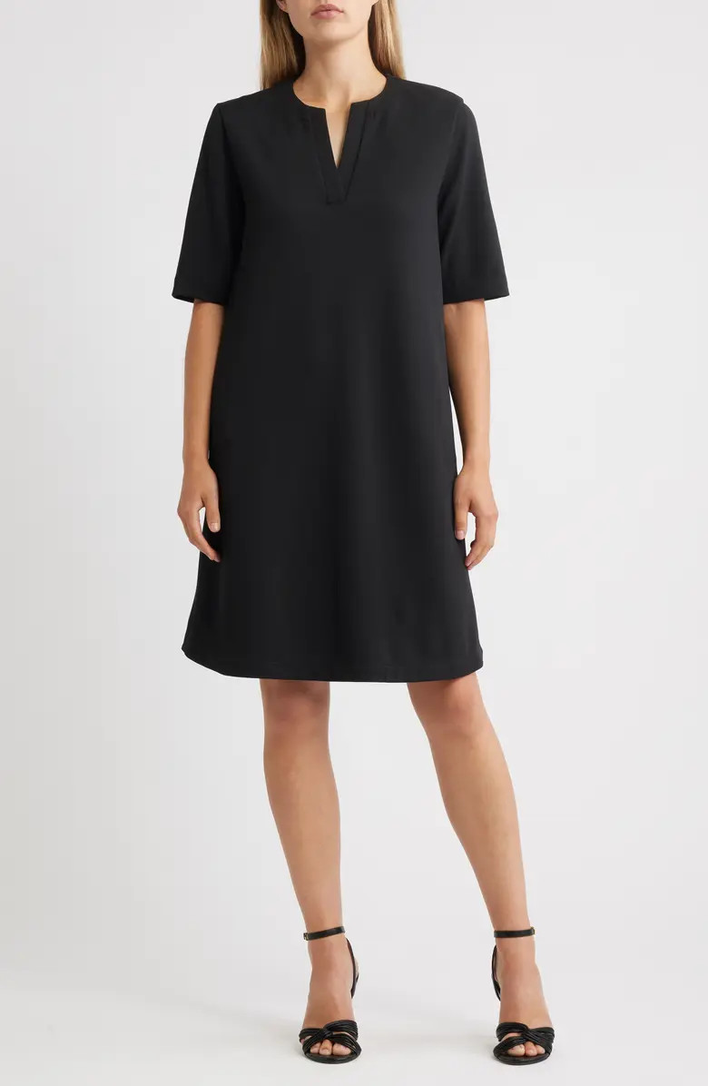 Ming Wang Stretch Crepe A-Line Dress | Nordstrom | Nordstrom
