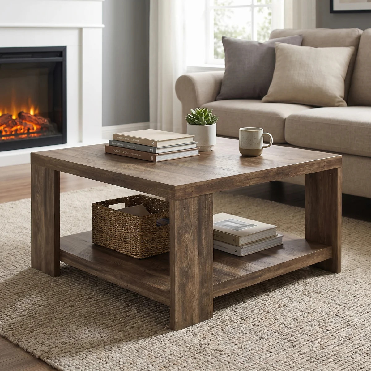 Caomhan Basilico 31" Square Coffee Table with Storage | Wayfair North America