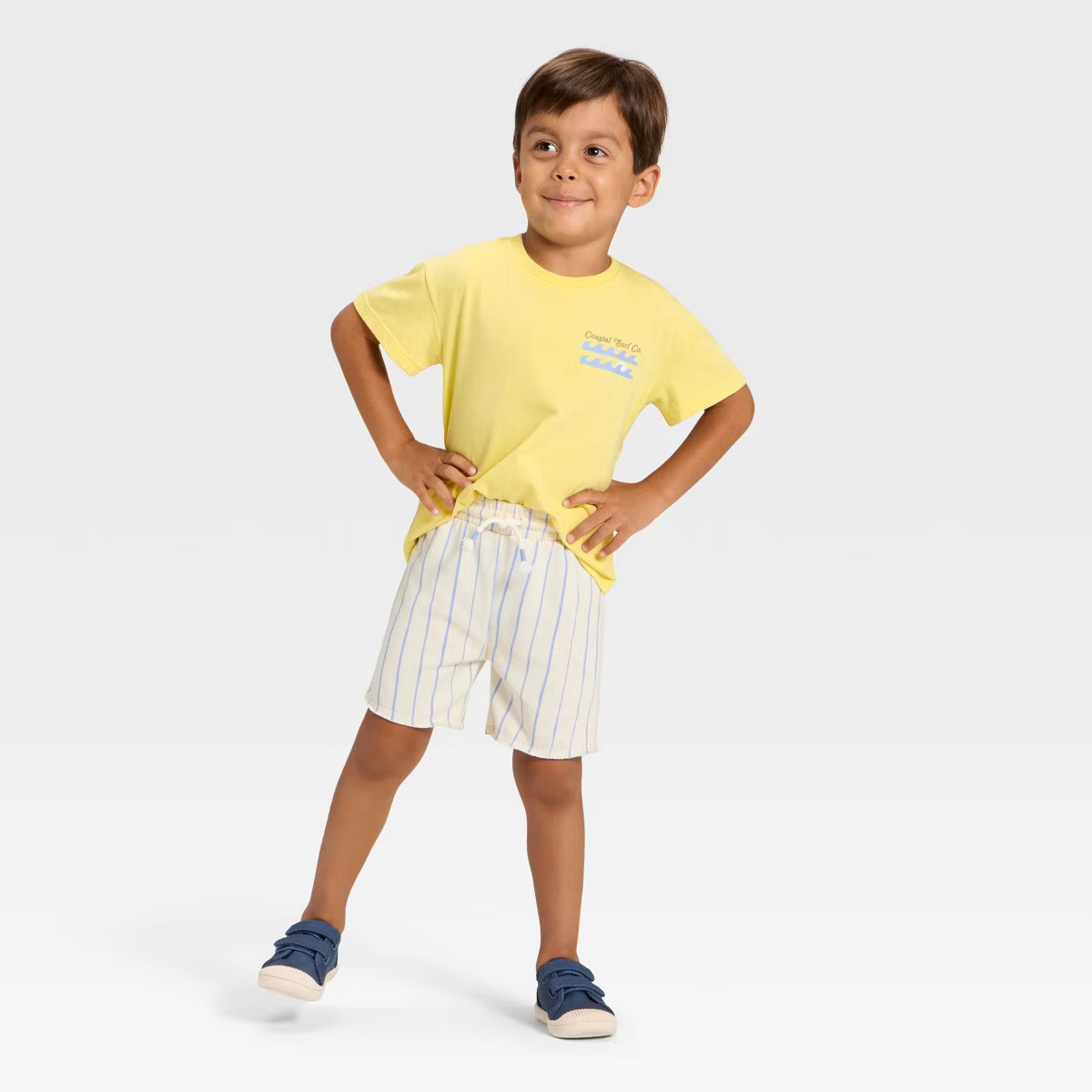 Grayson Mini Toddler Boys' French Terry T-Shirt and Shorts Set - Yellow 18M | Target