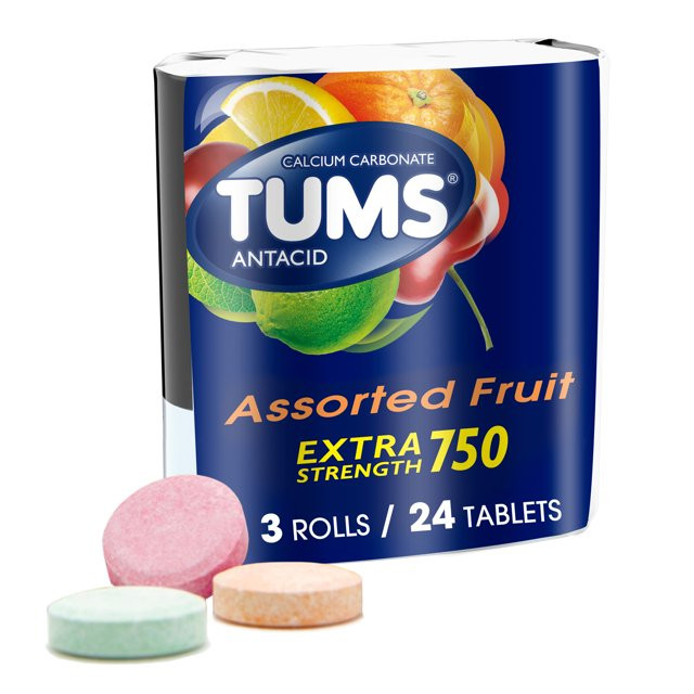 Tums Extra Strength 750 Assorted Fruit Antacids, 3 Pack, 8 Ct | Walmart (US)