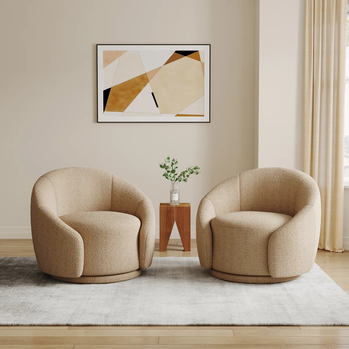 Aunna Upholstered Swivel Barrel Chair (Set of 2) | Wayfair North America