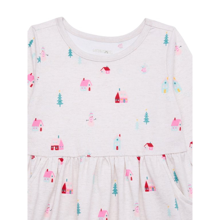 Garanimals Toddler Girls Metallic Print Skater Dress, Sizes 18M-5T | Walmart (US)