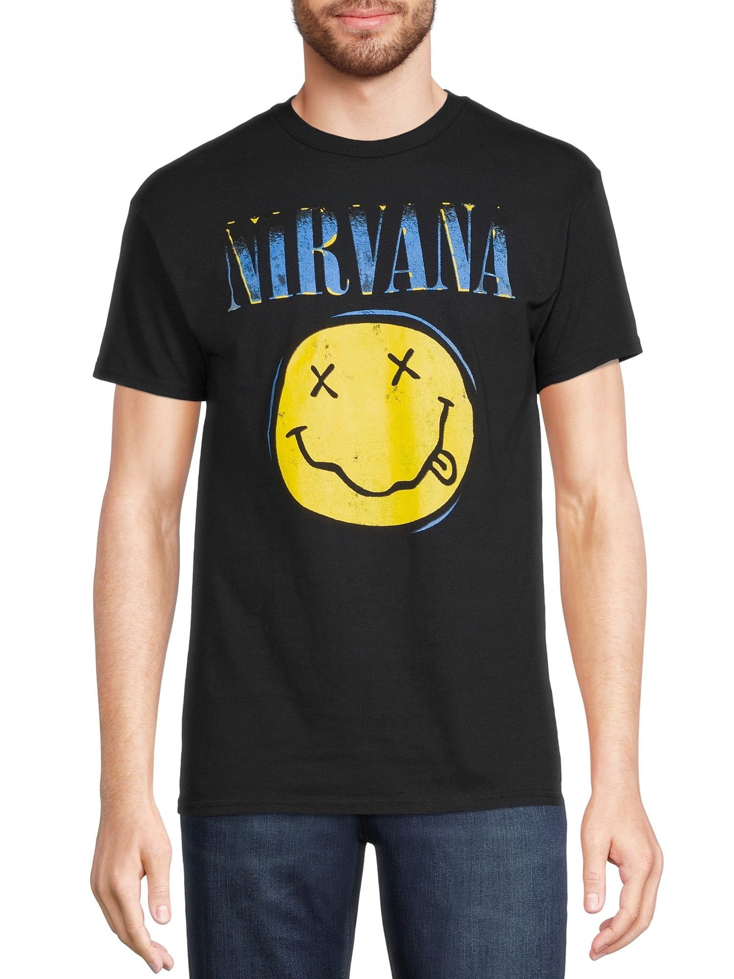 Nirvana Short Sleeve Graphic Crew Neck Relaxed Fit T-Shirt (Men's or Men's Big & Tall), 1 Pack | Walmart (US)