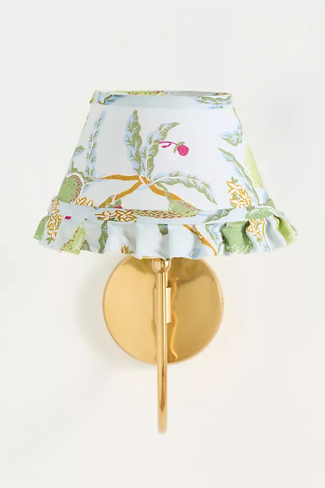 Lee Brass Ruffle Printed Shade Sconce Wall Light | Anthropologie (US)