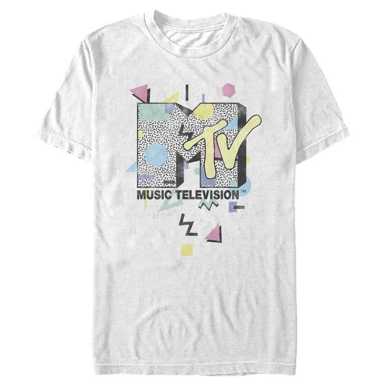 Men's MTV Retro Pop Logo  Graphic Tee White Large | Walmart (US)