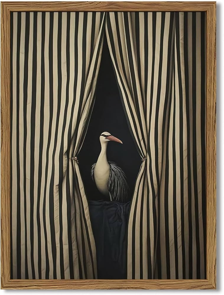 Framed Moody Crane Wall Art, Eclectic Vintage Bird Pictures Wall Decor Paintings, Surreal Humorou... | Amazon (CA)