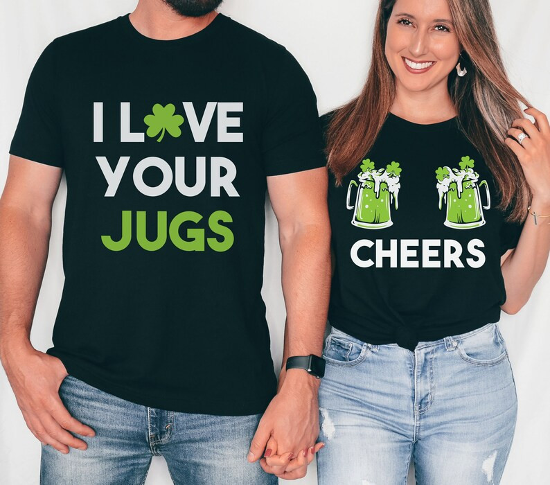 St Patricks Day Couples Shirts, Funny St Patricks Day Couples Drinking Shirt, I Love Your Jugs Ma... | Etsy (US)