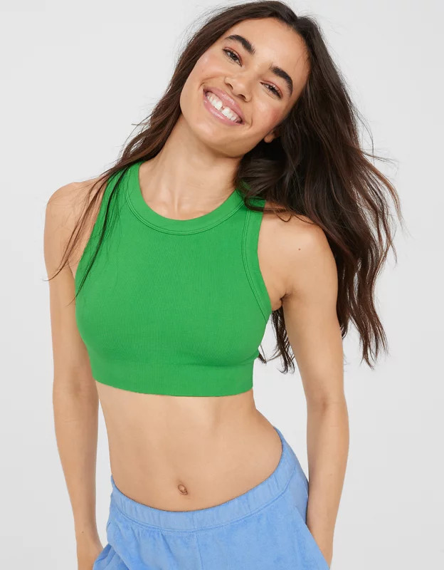 OFFLINE By Aerie Seamless High Neck Sports Bra | American Eagle Outfitters (US & CA)