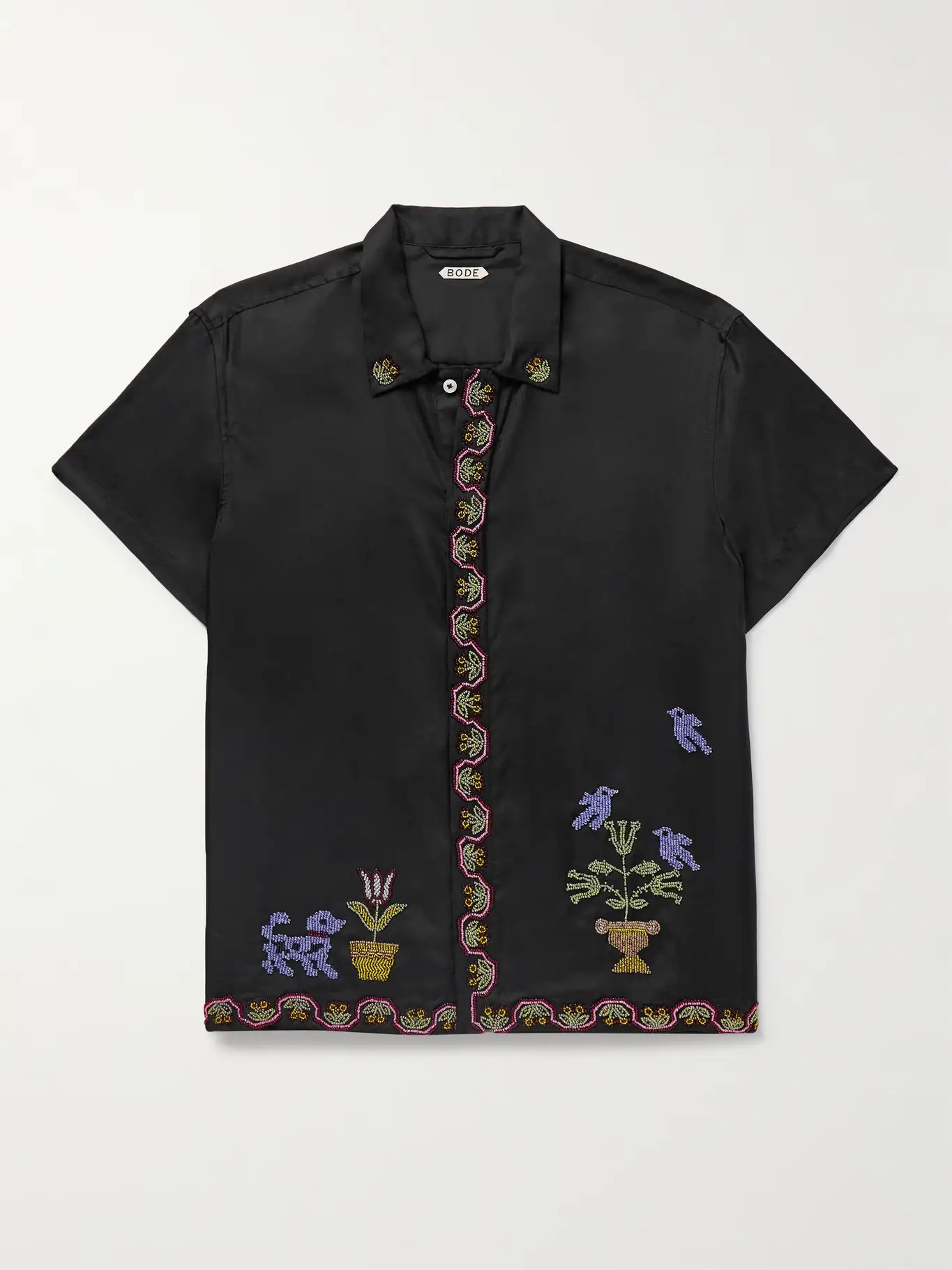 Garden Sampler Bead-Embellished Silk-Twill Shirt | Mr Porter (US & CA)