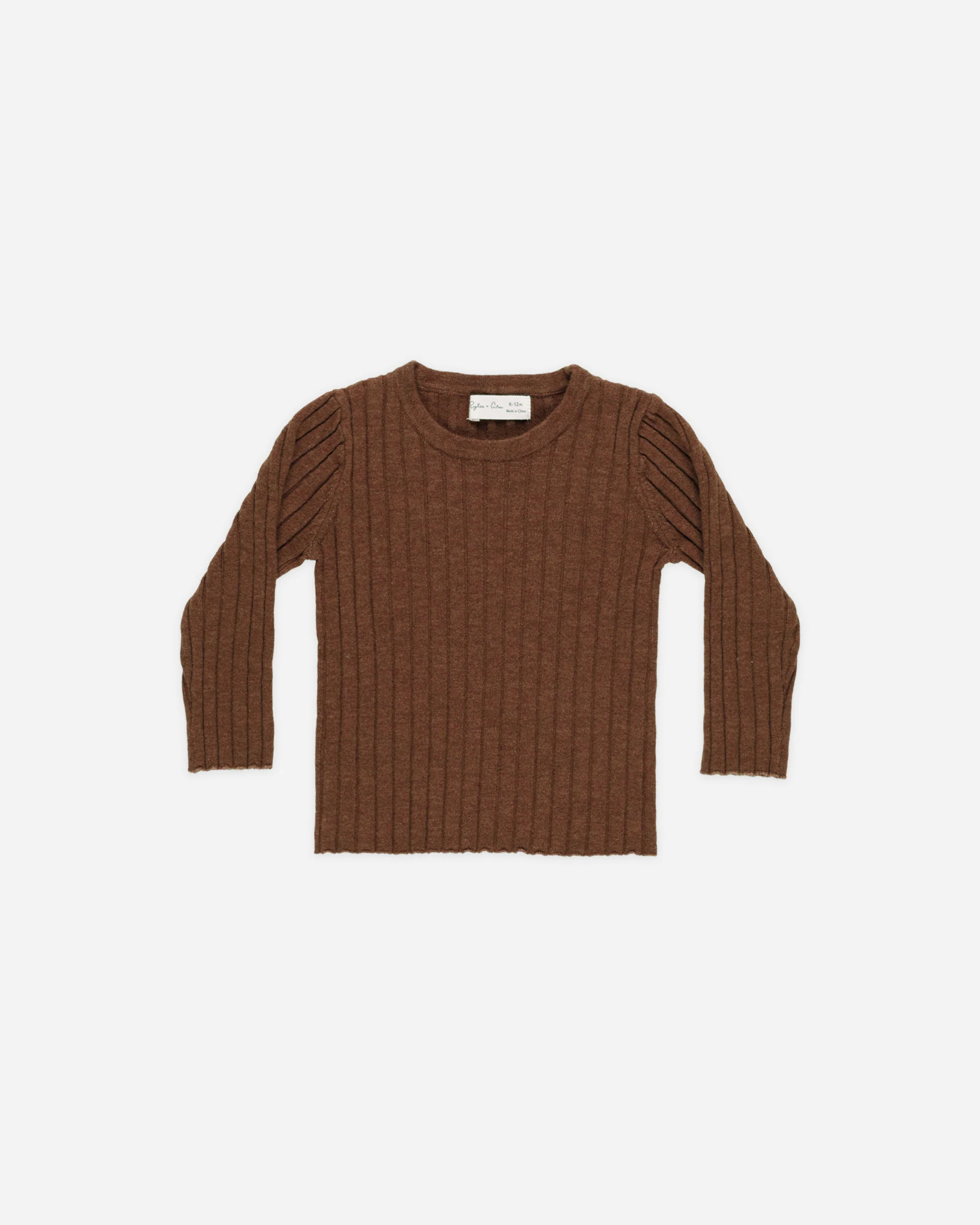 Long Sleeve Knit Top || Brown | Rylee + Cru