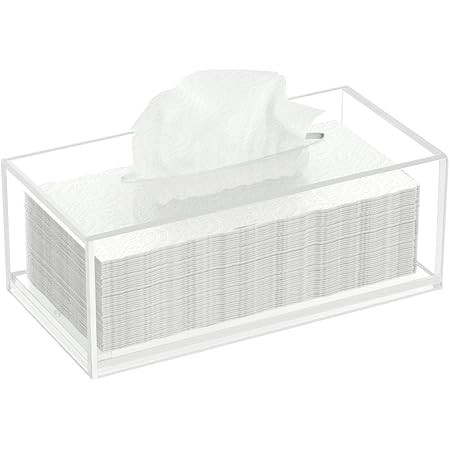 HIIMIEI Acrylic Tissue Box Cover Clear Tissue Holder Napkin Dispenser for Home Office Restaurant | Amazon (US)