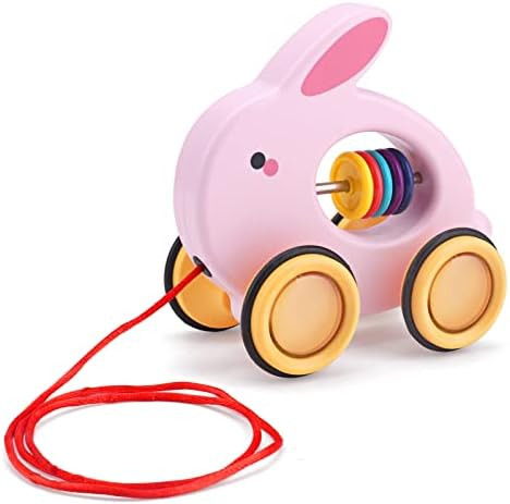 OWNONE 1 Pull Along Toy Bunny for Toddlers 1 2 3 Years Old, Baby Girls Pull Along Toy 12 Months and  | Amazon (US)