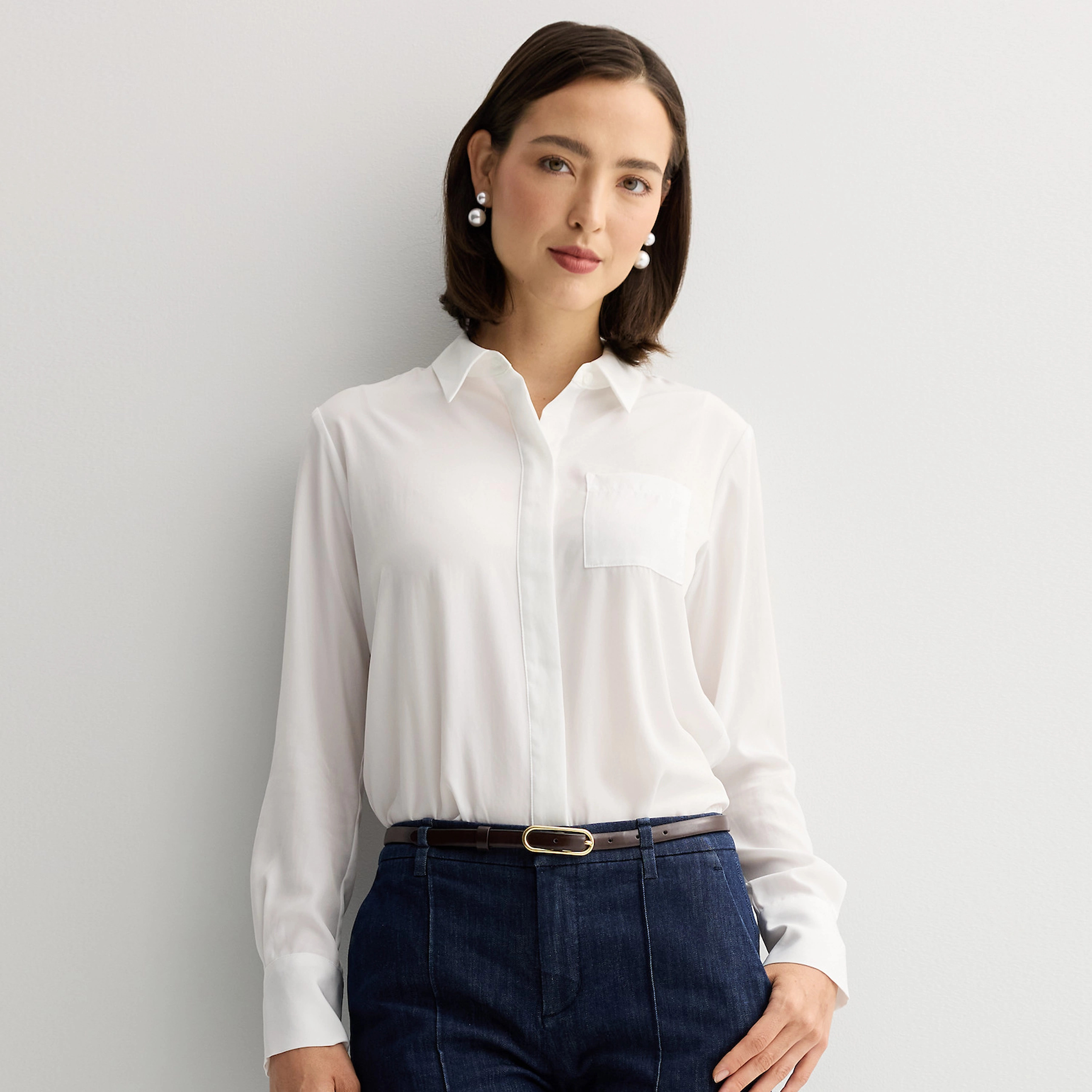 Women's Nine West Drapey Button Down Shirt | Kohl's