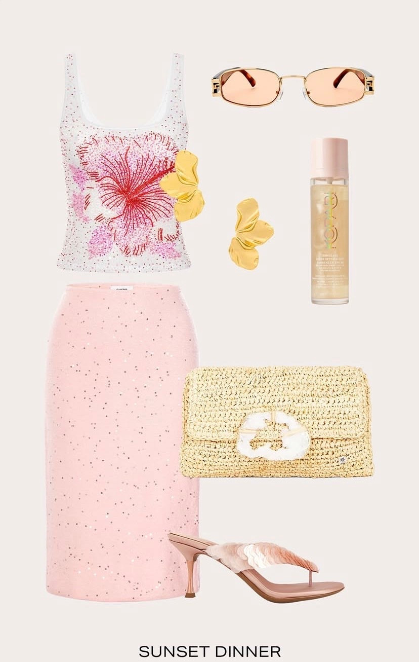 Outfit inspo 🌸💕 Skirt sold out (pictured) linked options 

#outfit #clutch #sandals #skirt #top

#LTKgrwm #LTKootd #LTKOver40
