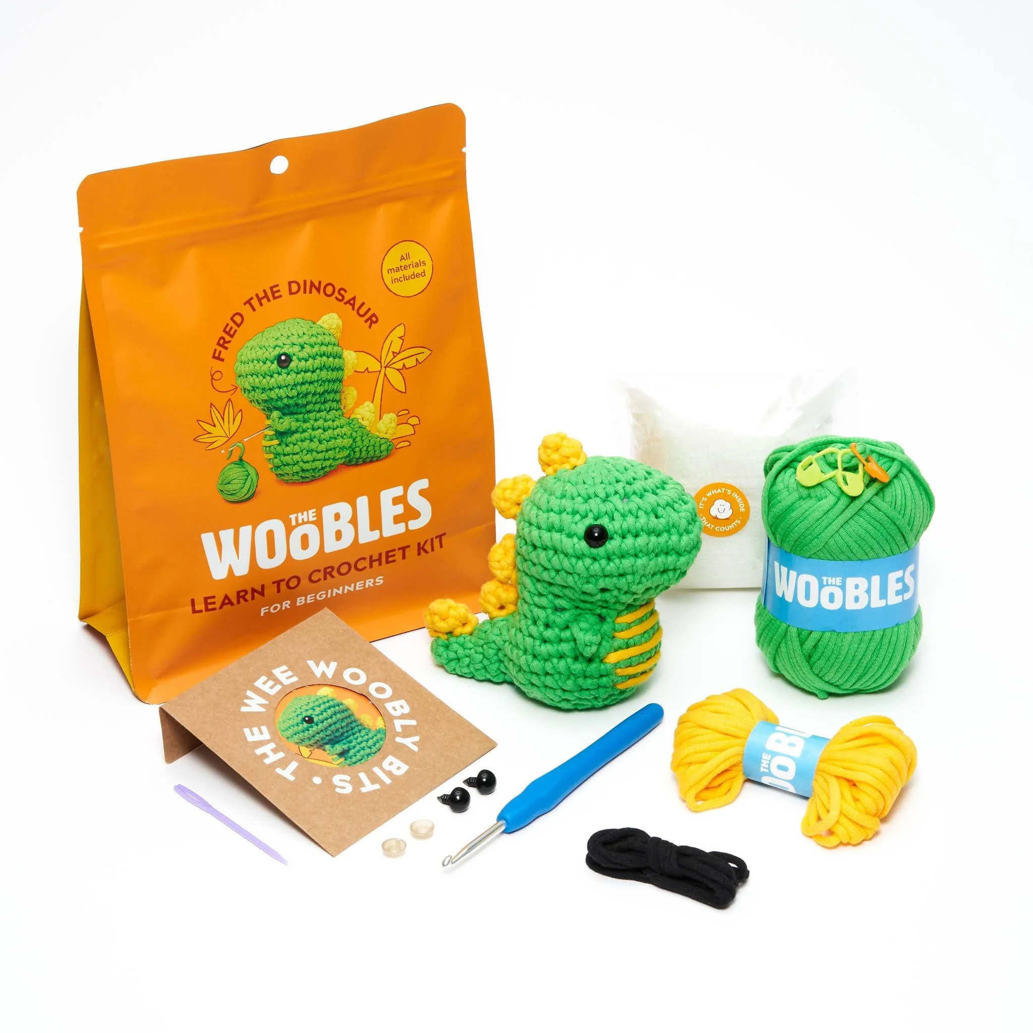 The Woobles Beginner Crochet Amigurumi Kits - Dinosaur | Walmart (US)