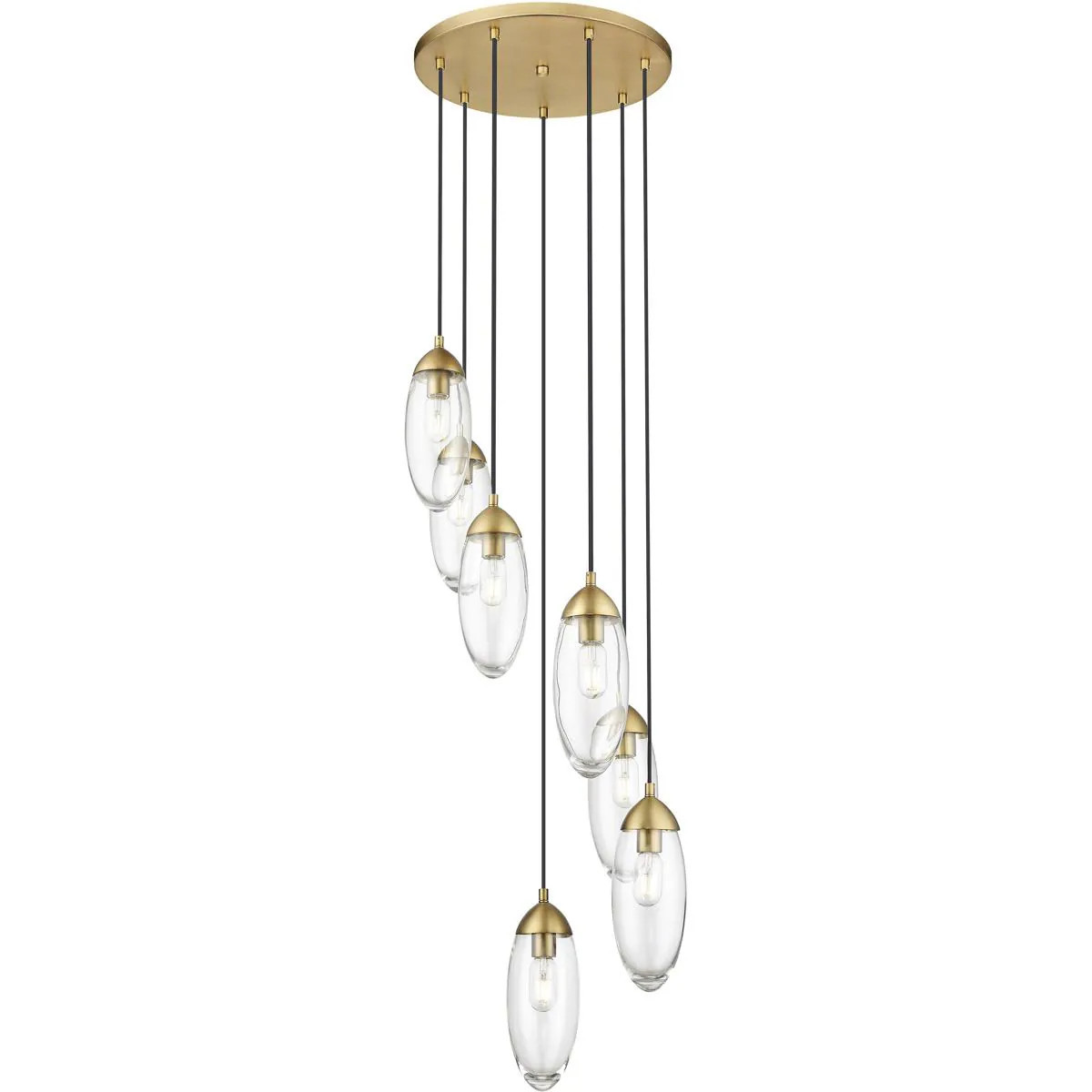 Z-Lite Arden 7 Light 18 inch Rubbed Brass Chandelier Ceiling Light one_size | 651P-7R-RB | Lowe's