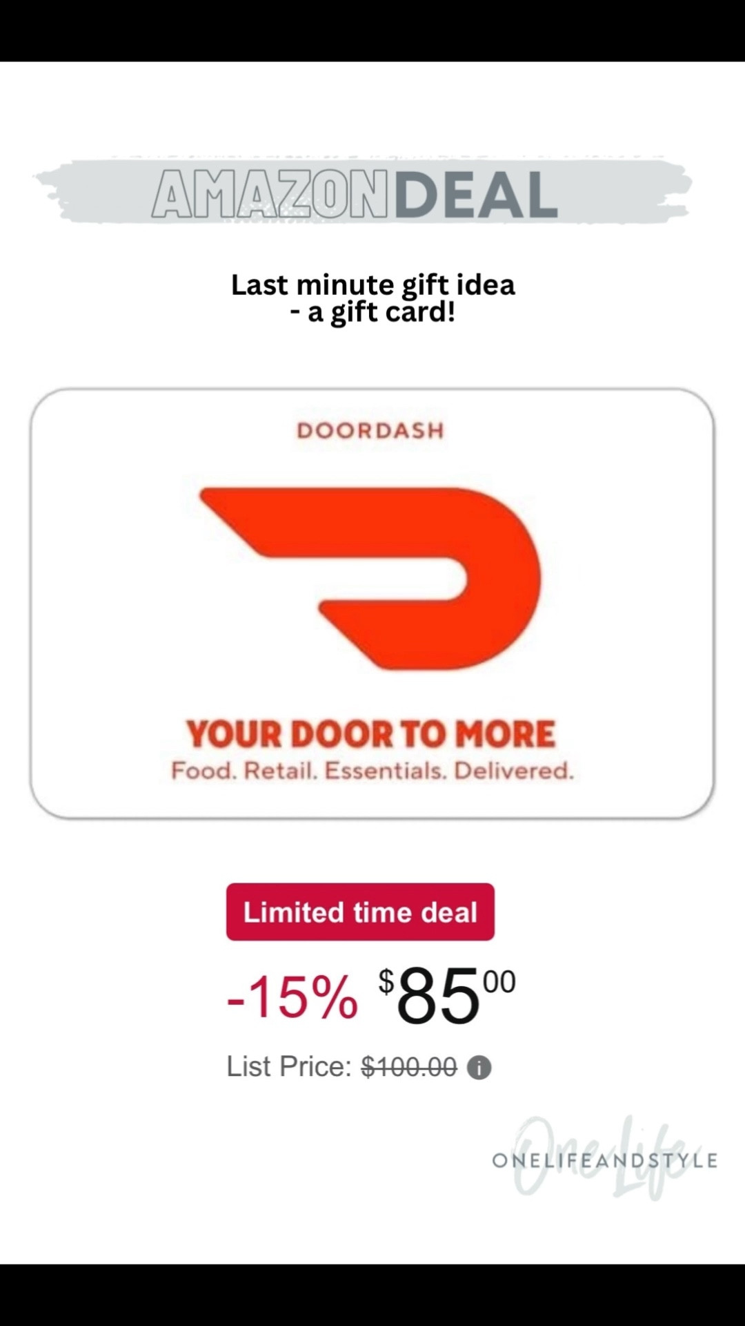 Door dash - Gift card on deal!

#LTKSaleAlert #LTKGiftGuide #LTKHoliday