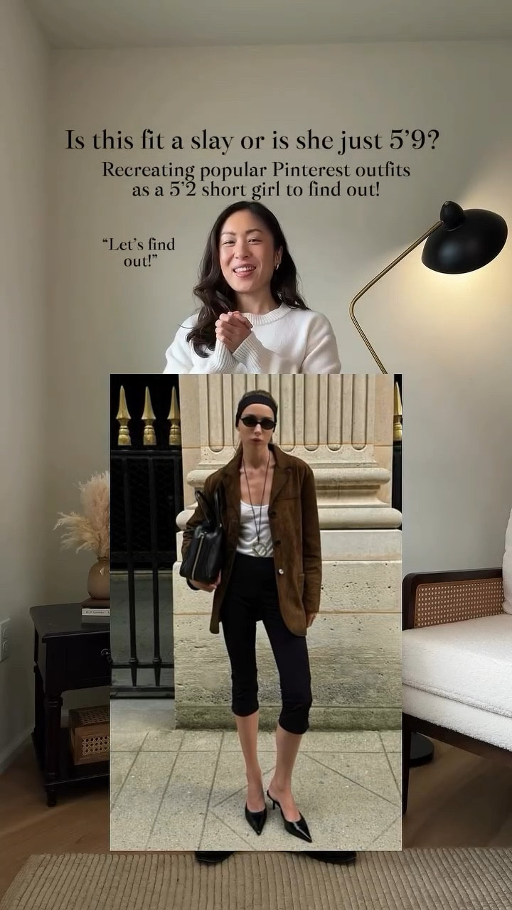 😭 guys I’ve been seeing the white shirt or tank and capri trend POP offffff on Pinterest this week, so I thought it was only fair that I make a video trying this capri and blazer trend on a 5’2 frame! Well at least I got to have some fun! What do you guys think? 🤎

If you want to see MORE celeb and Pinterest recreation outfits on a 5’2 petite, I’m your gal @amandacapsulewardrobe  and would love to have you hear to solve the “is the fit a slay or is she just tall?” Question for good! 

🔗 Outfit specifics always linked in bio → LTK @amandacapsulewardrobe
⸻

#capsulewardrobechallenge #petitestyle #90sminimalism #recreatingpinterestoutfits #90soutfit recreating popular Pinterest outfits, recreating influencer outfits, is it the outfit or is she just tall, Pinterest outfit inspiration, capsule closet inspiration, how to style capris on short girls, how to style a oversized blazer on petite women, timeless chic looks, minimalist chic outfits, short girl styles, spring outfits for petite women, petite styling, 5’2 height, 90s minimalism outfits, hailey Bieber oversized blazer outfit, quiet luxury inspired outfit ideas, capsule closet essential recommendations, suede blazer recommendations, timeless outfits for spring on petite