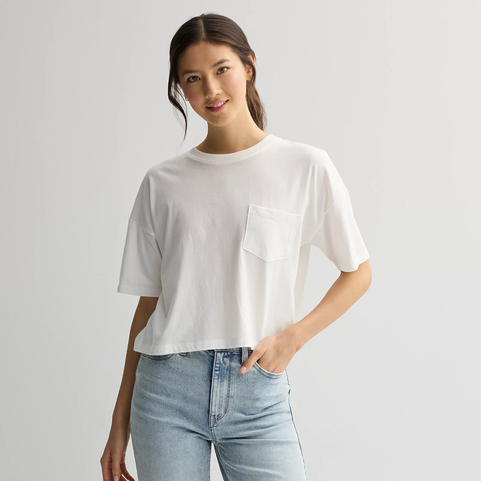 Juniors' SO Boxy Crop Pocket Tee | Kohl's