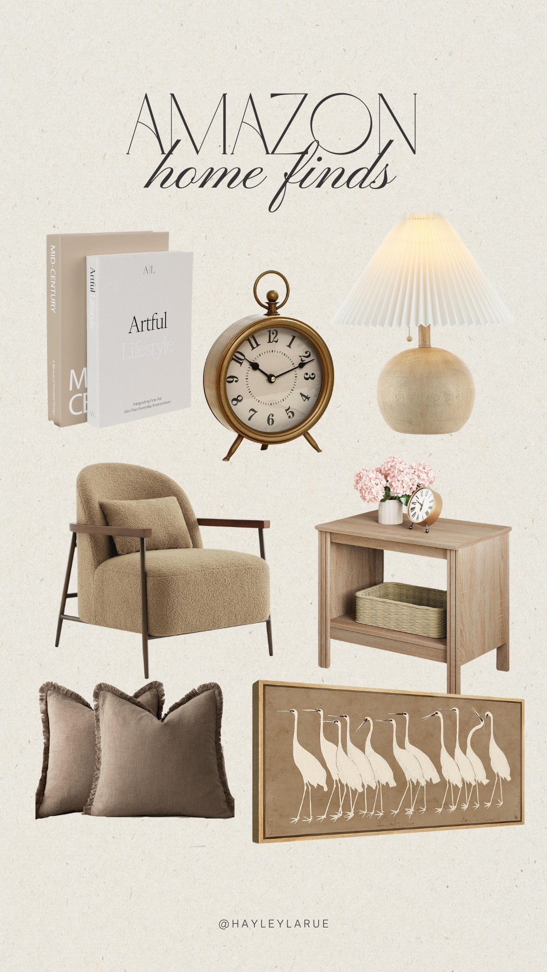 Neutral Home • Amazon Finds • Amazon Home • Neutral Lamp • Vintage clock • Neutral Wall Art • Pillow Covers • Coffee Table Books • Side Table • Nightstand

#LTKHome #LTKFindsUnder50 #LTKStyleTip