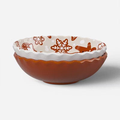 2pk 24oz Christmas Gingerbread Mini Cereal Bowl Brown/Cream - Wondershop™ | Target